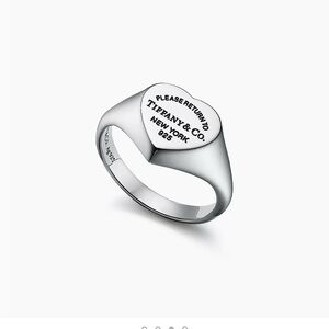 Tiffany & Co. Return Heart Signet Ring Size 6.5